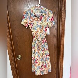 Aura Multicolor Floral Midi Dress Sold by Red Dress Boutique NWT